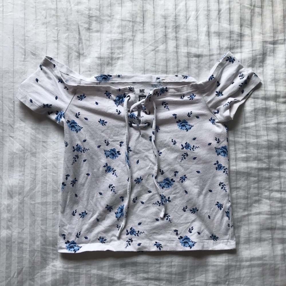 pacsun floral off the shoulder shirt
